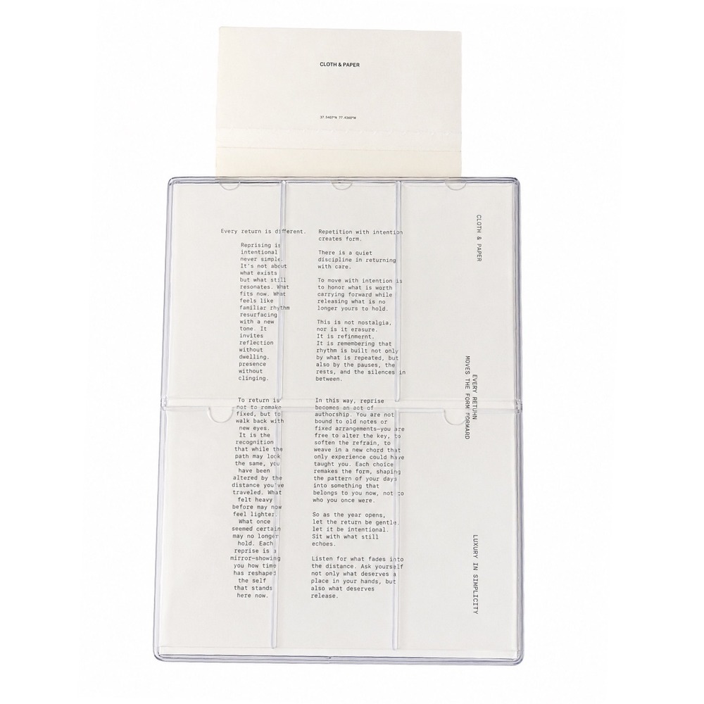 Cloth & Paper Every Return Moves The Form Forward Acrylic Card Holder Set Clear